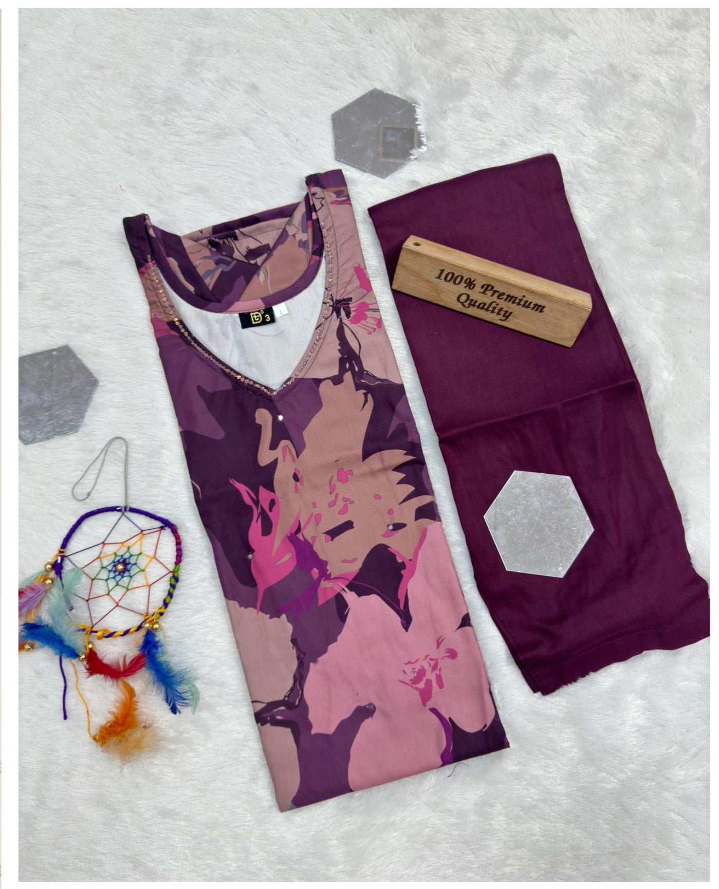 MUSLIN MAROON COORD SET