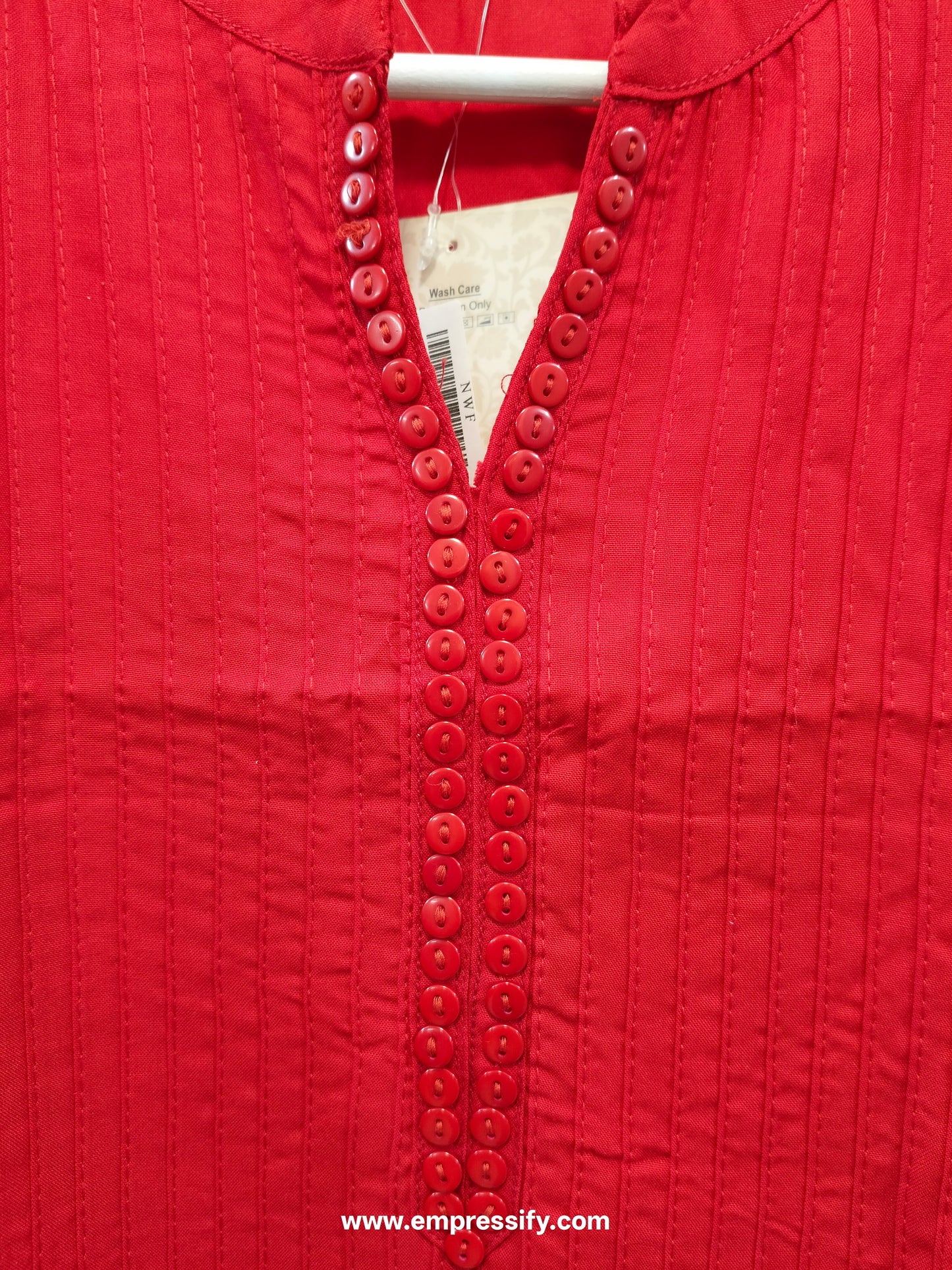 RED PIN TUCKS KURTI