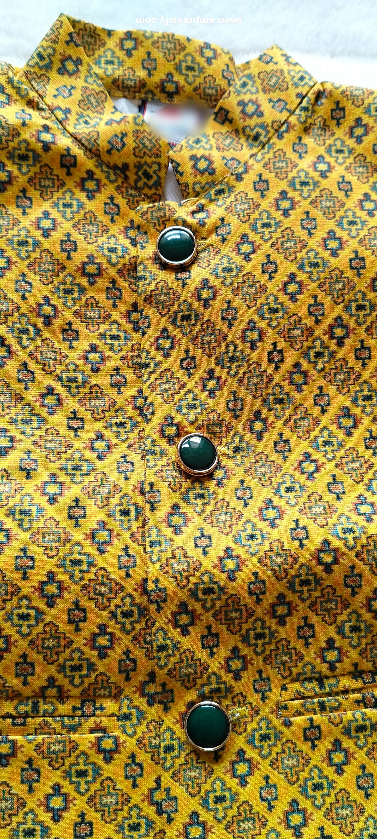 SILK BLAZER SET FOR BOYS ETHNIC YELLOW JODHPURI FESTIVE