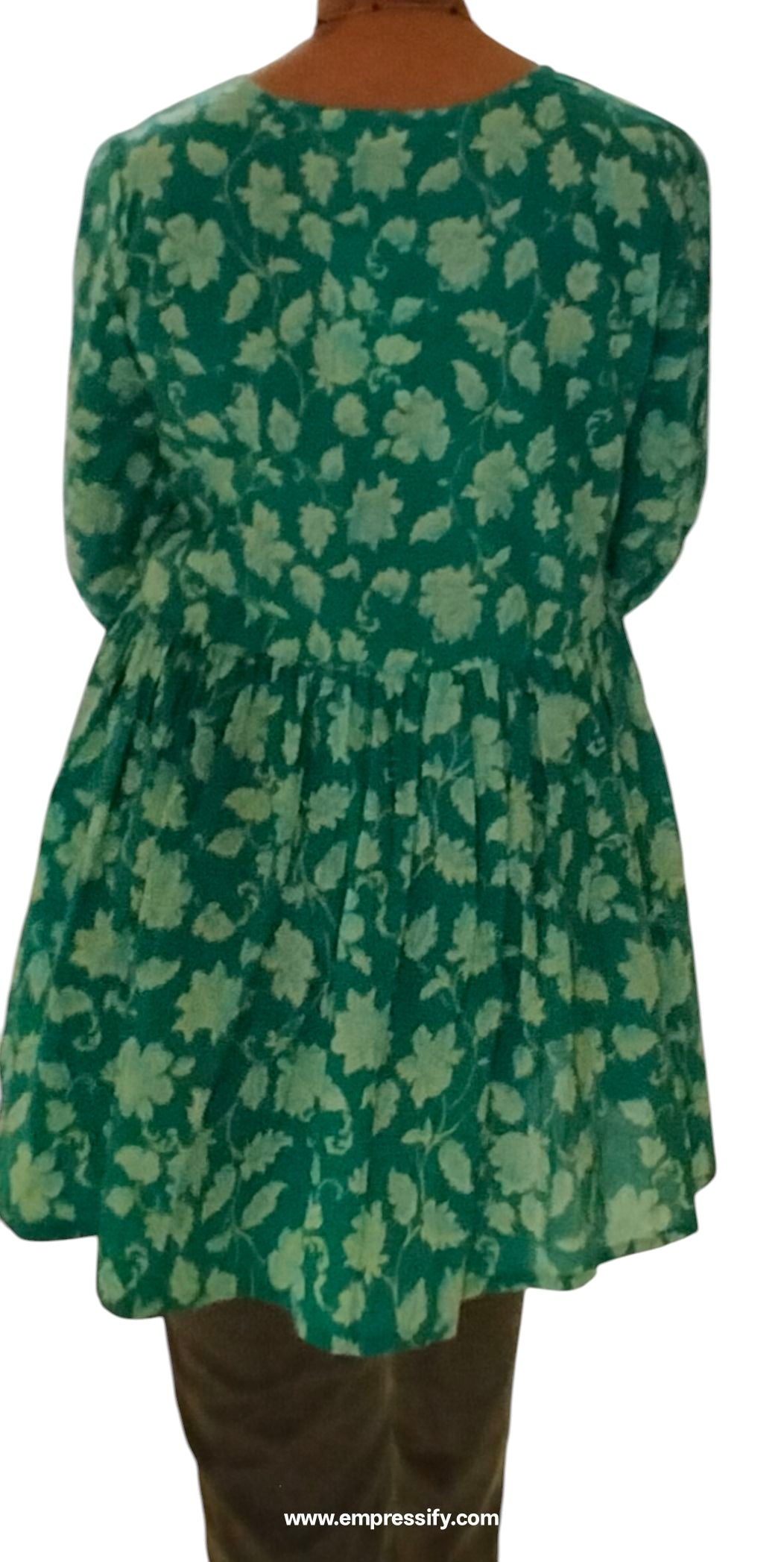 JAIPURI SHORT KURTI GREEN PEPLUM STYLE