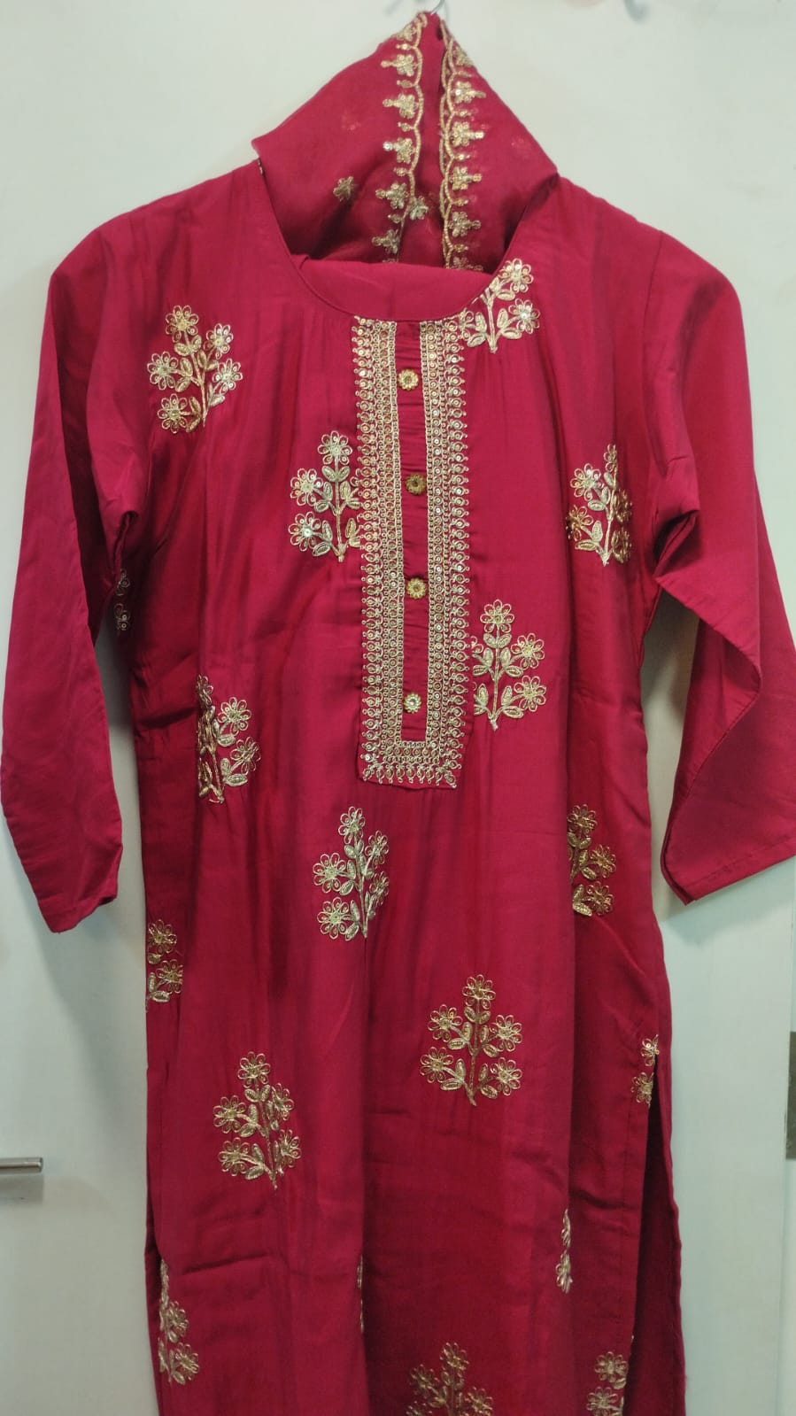 RED FLORAL SALWAR KURTA