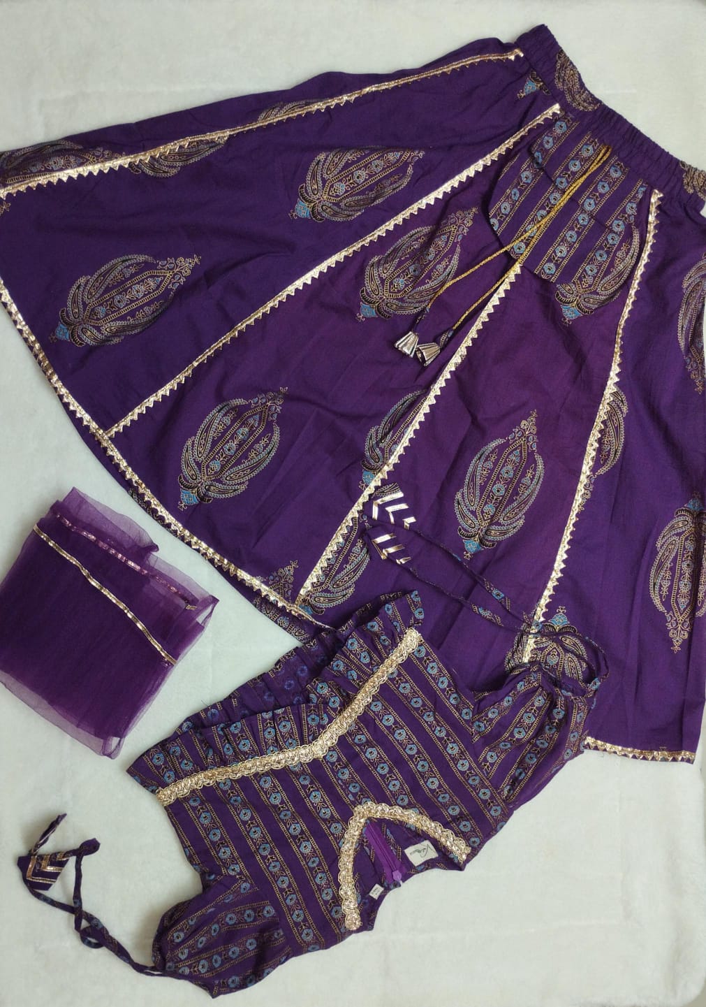 GIRLS LEHENGA CHOLI SET WINE