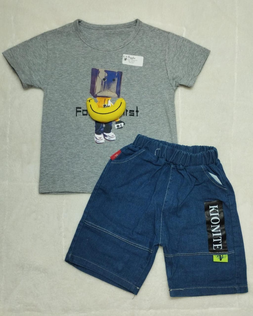 Cotton T-shirt AND DENIM SHORTS SET