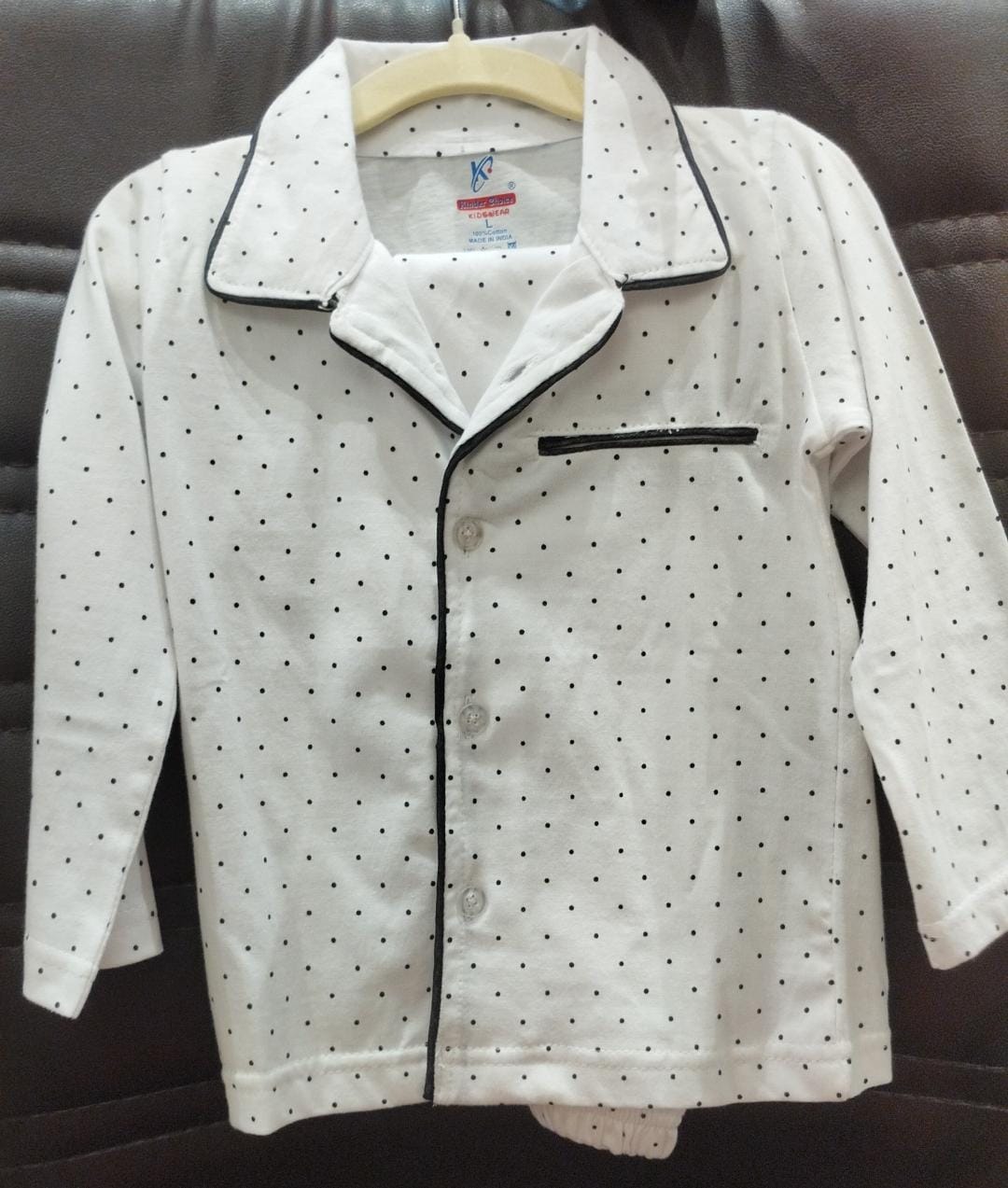 White cotton coords / night wear for boys and girls-unisex