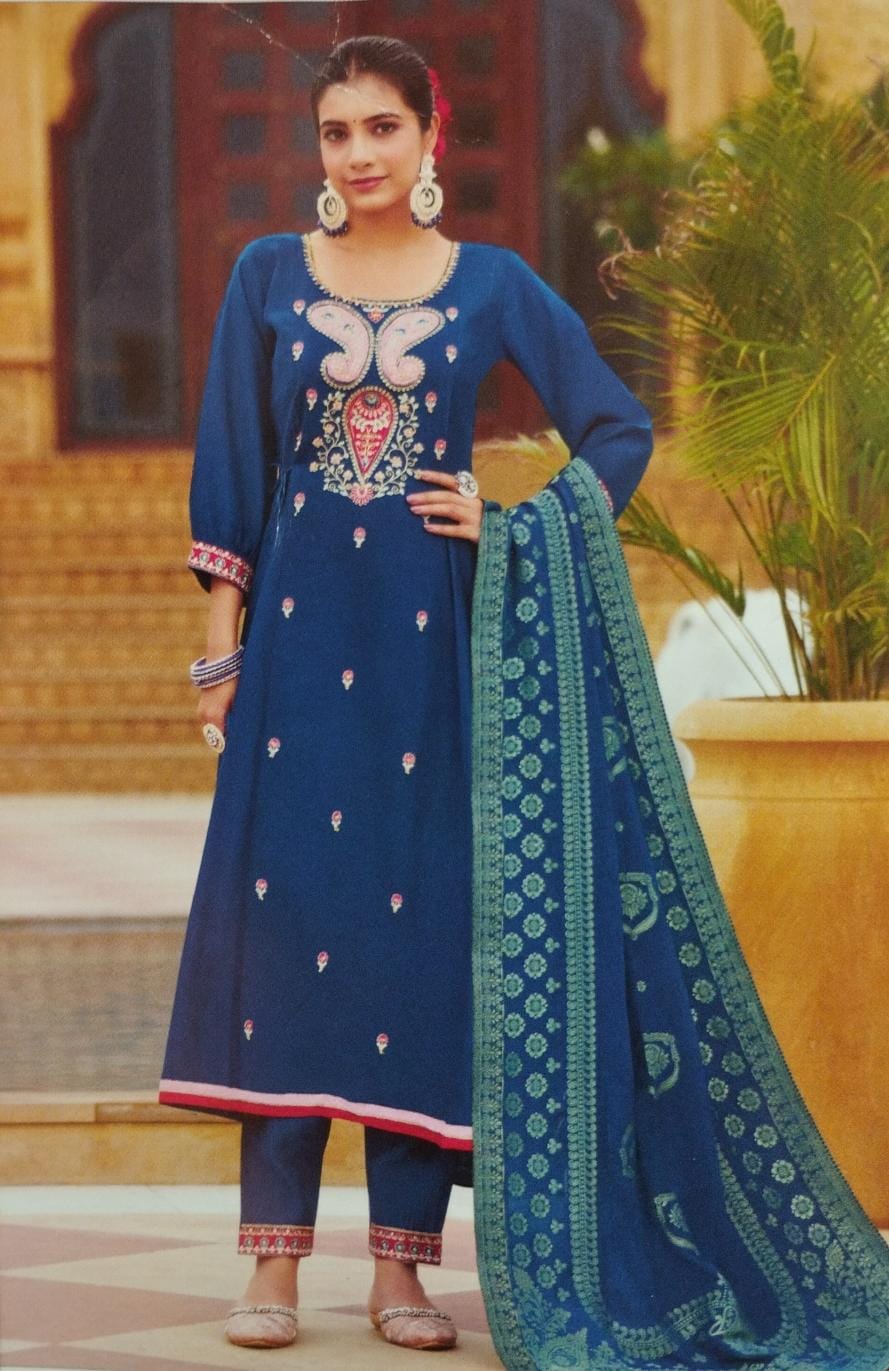 TEAL KAIRI FESTIVE KURTA PANTS SET