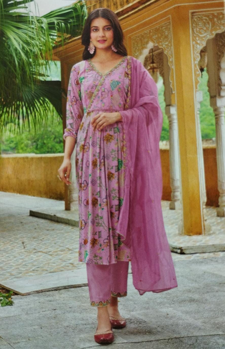 PINK FLORAL ANGRAKHA SET