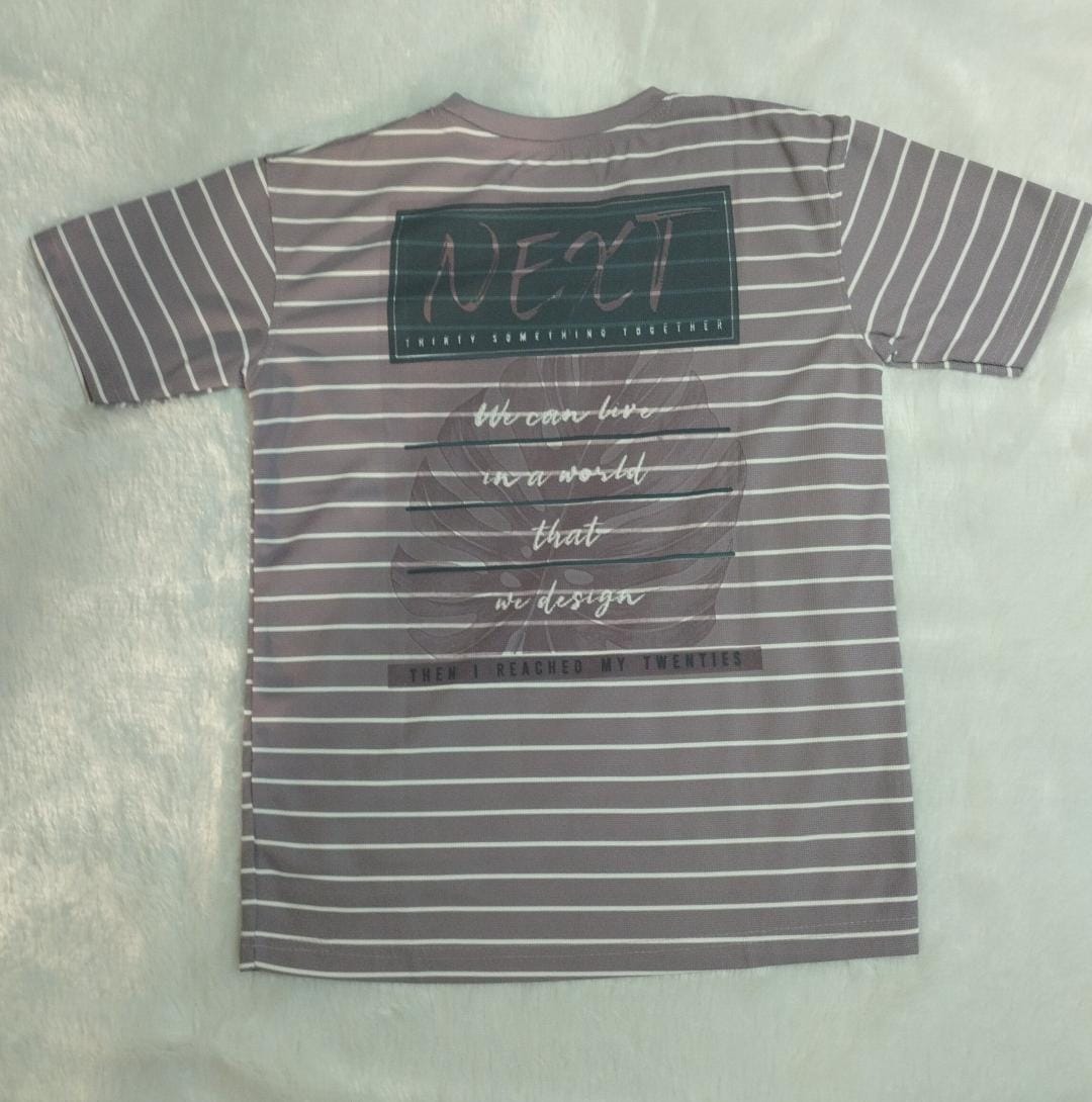 Short sleeves Lycra stripe T-shirt