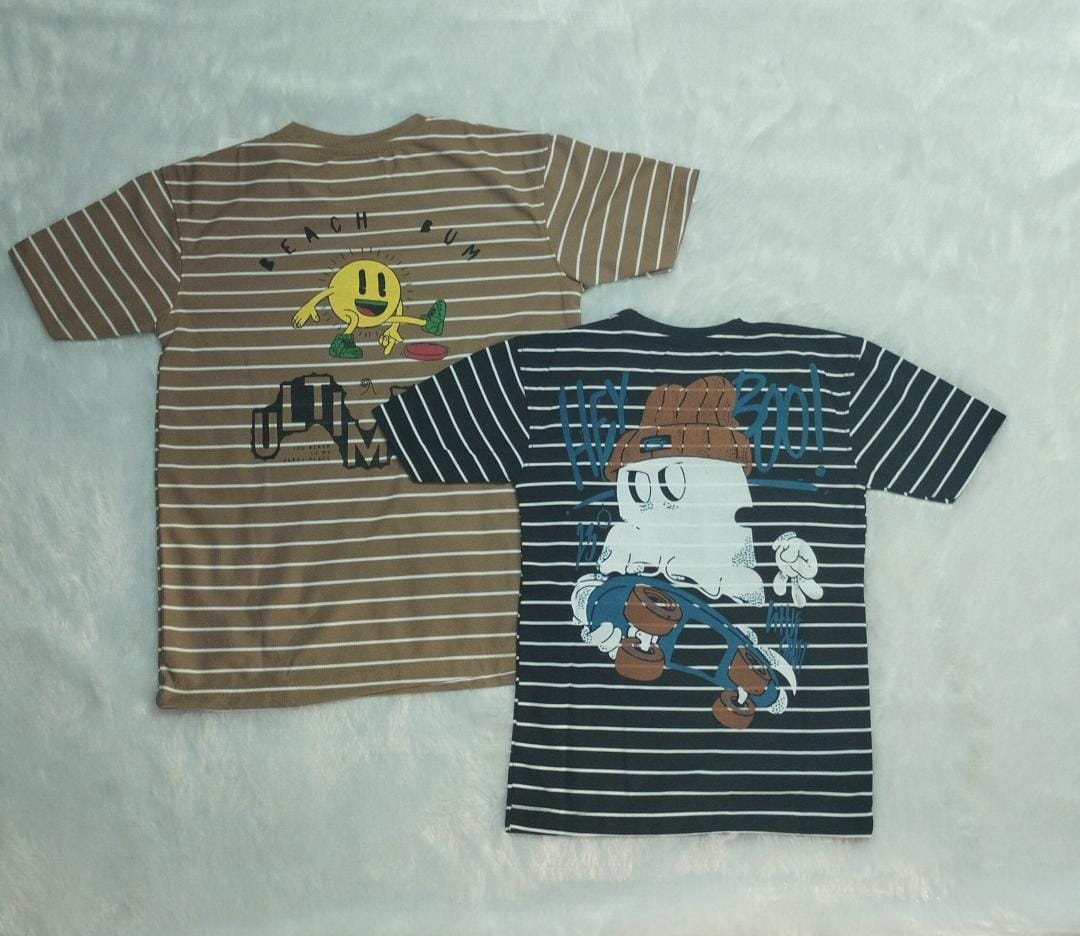 Short sleeves T-shirts combo pastel stripes