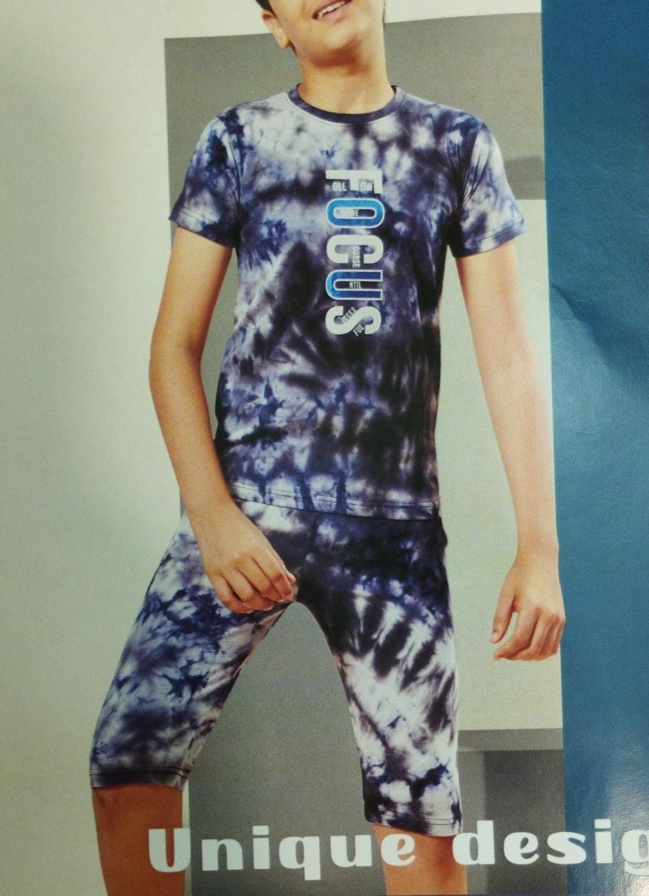 Short sleeves cotton T-shirt and capri kids coords