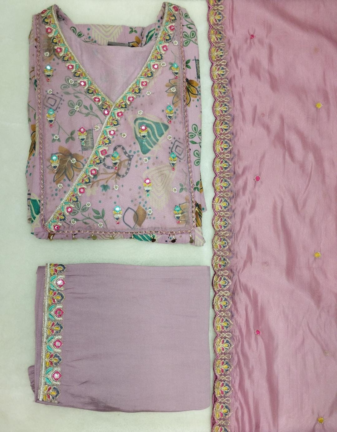 PINK FLORAL ANGRAKHA SET