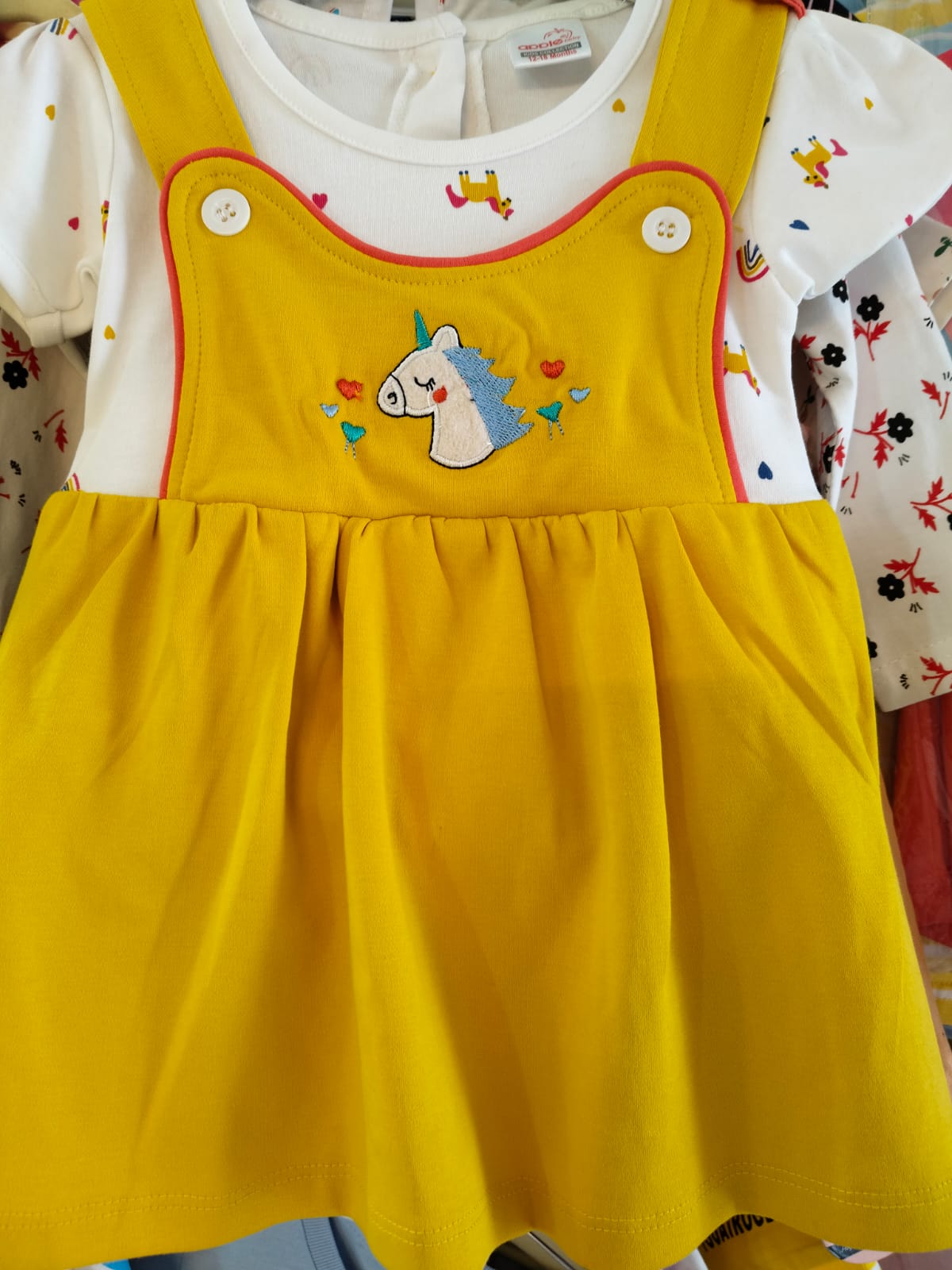 MUSATRD COTTON FROCK AND PANTY SET
