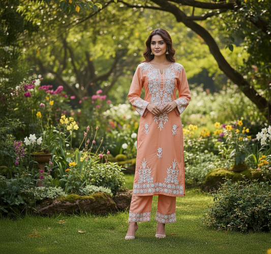 CHIKANKARI LONG COORDS SET