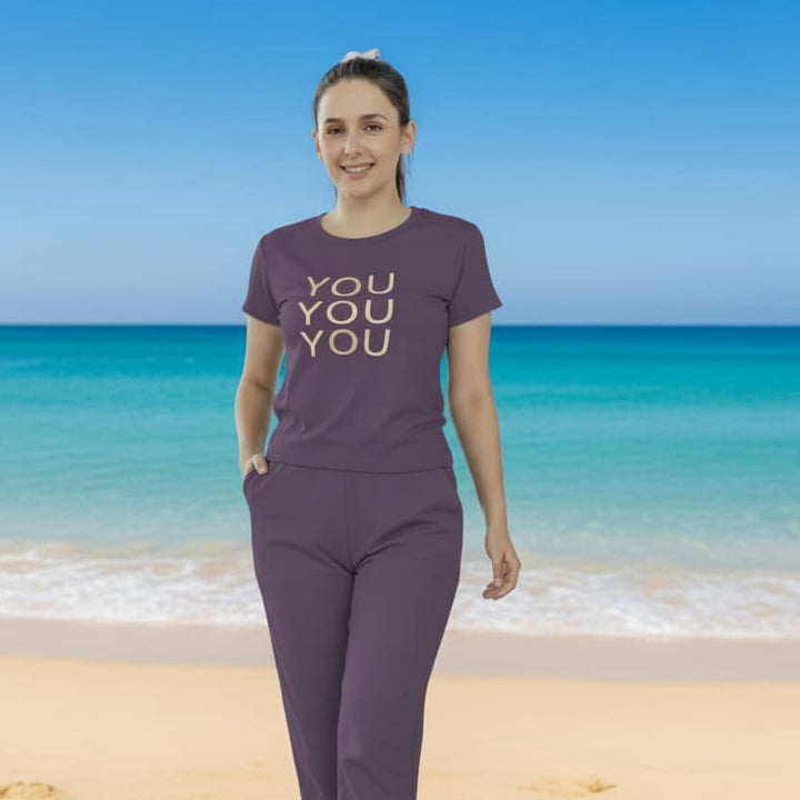 TSHIRT AND TRACK PANTS LOUNGE COORDS BLACK (Copy)