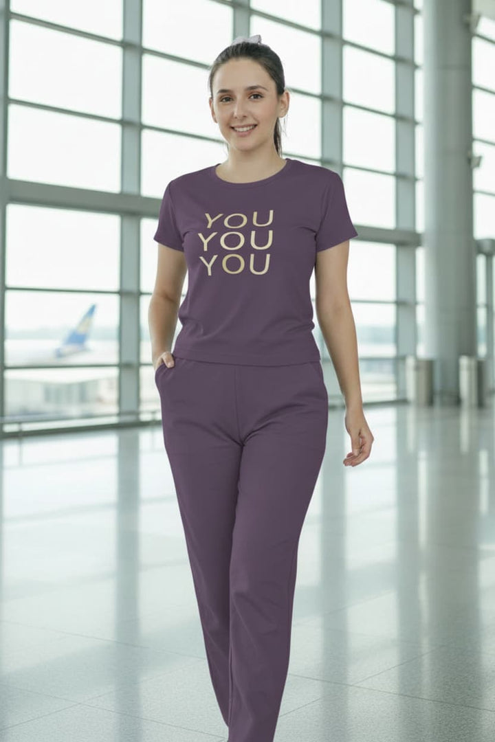 TSHIRT AND TRACK PANTS LOUNGE COORDS BLACK (Copy)