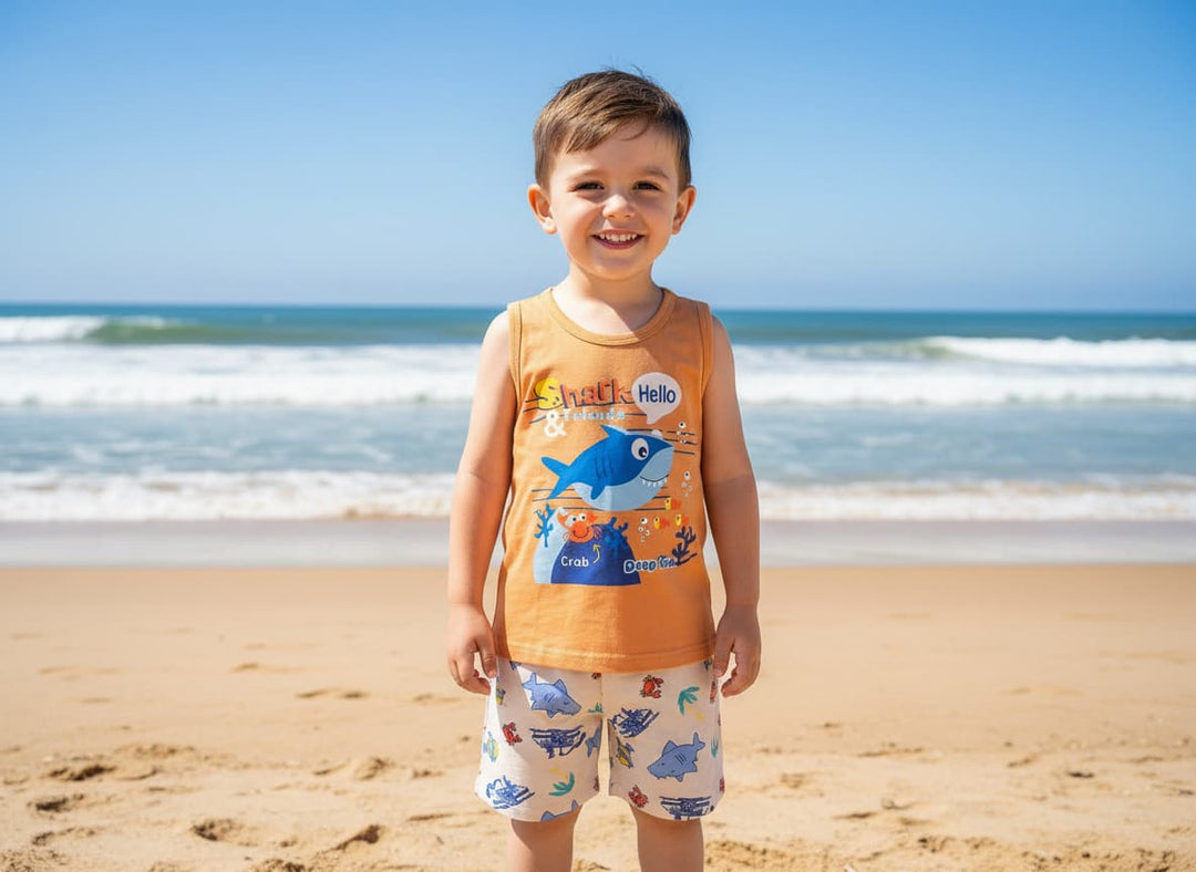 KIDS SLEEVELESS TSHIRT SHORTS SET