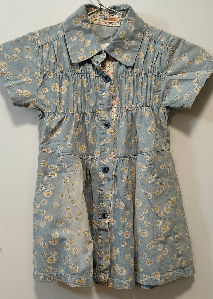 RUGGED DENIM SHIRT DRESS FOR GIRLS
