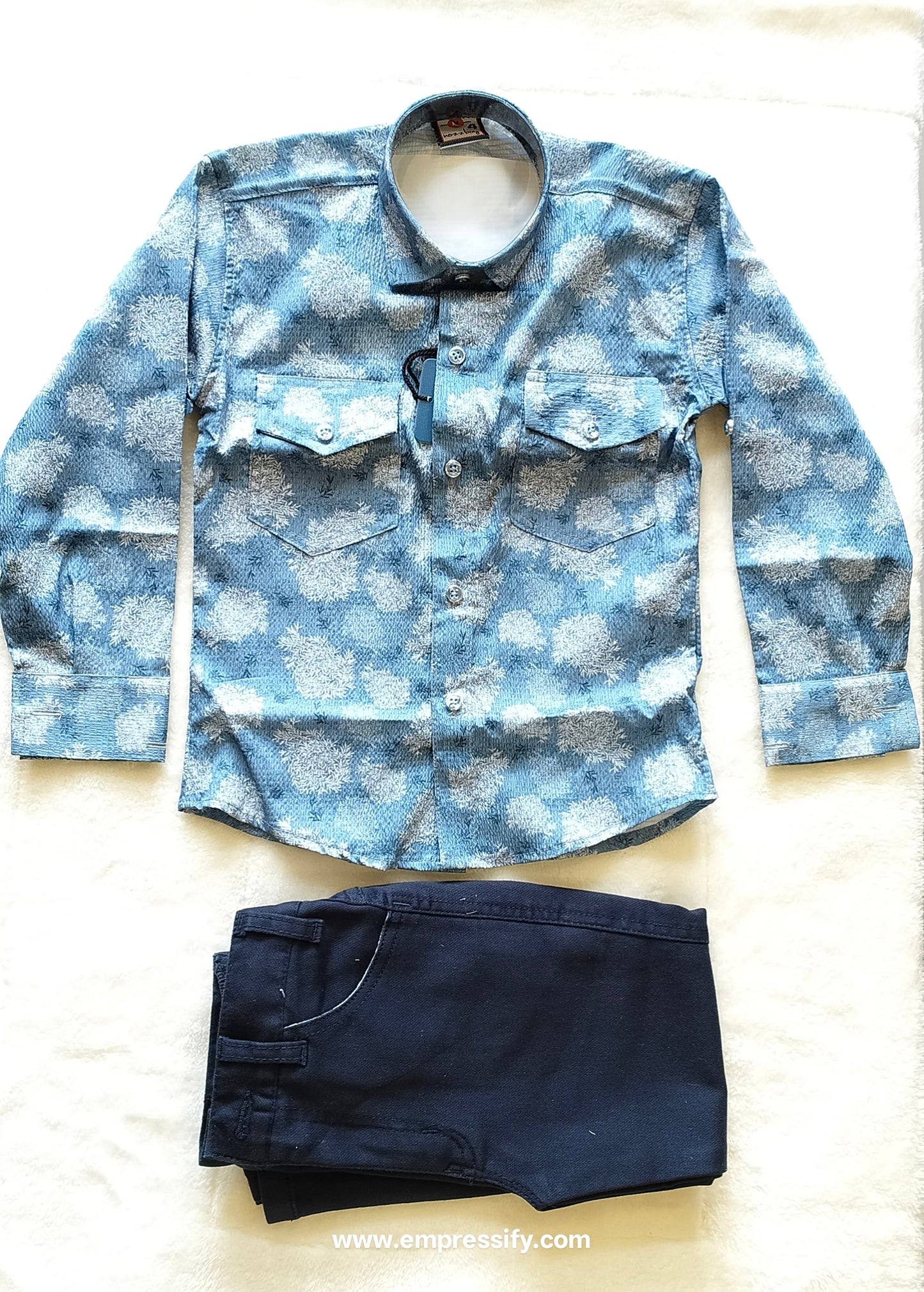 PARTYWEAR SHIRT WITH PANTS FOR BOYS BLUE