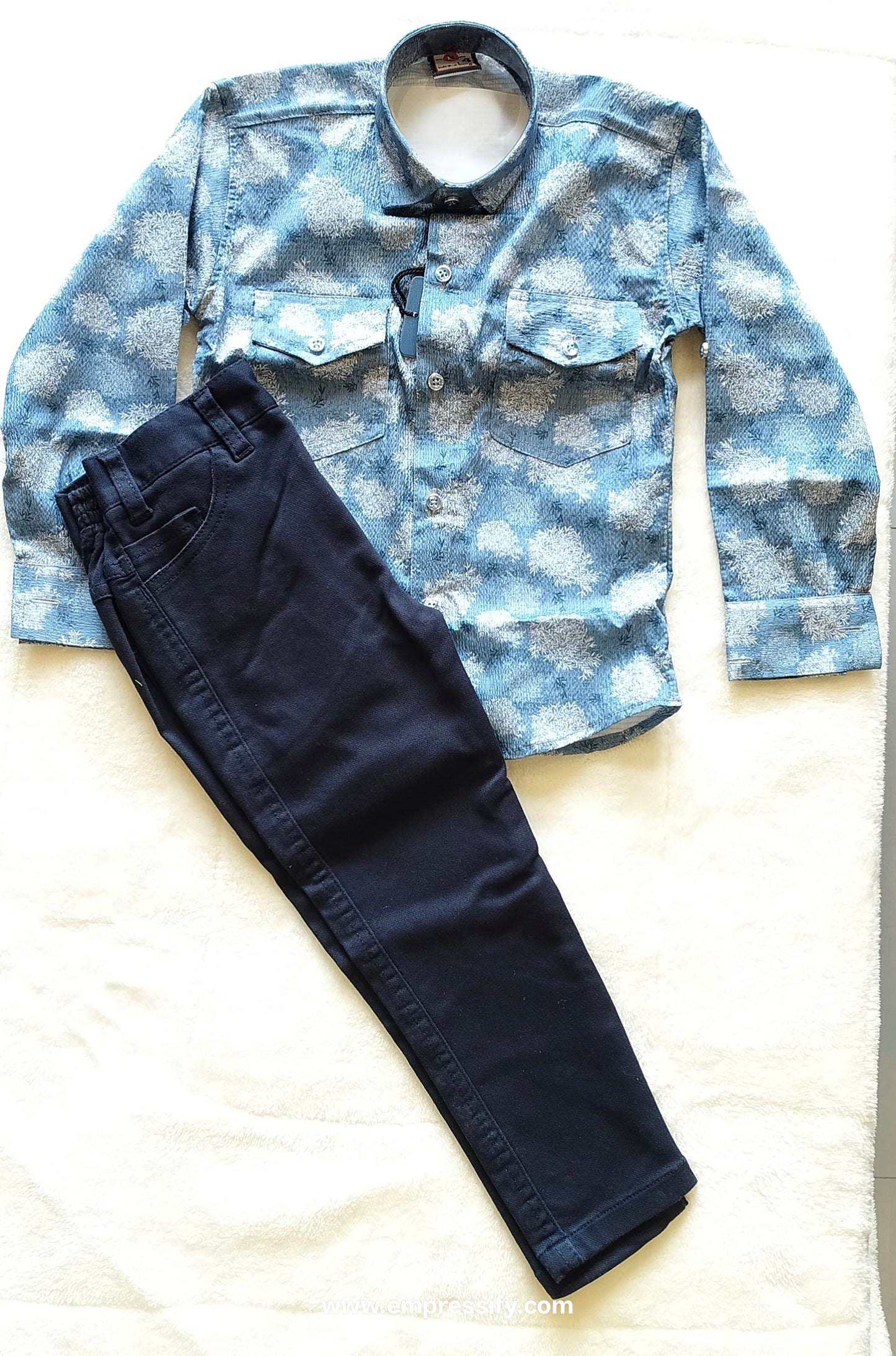 PARTYWEAR SHIRT WITH PANTS FOR BOYS BLUE
