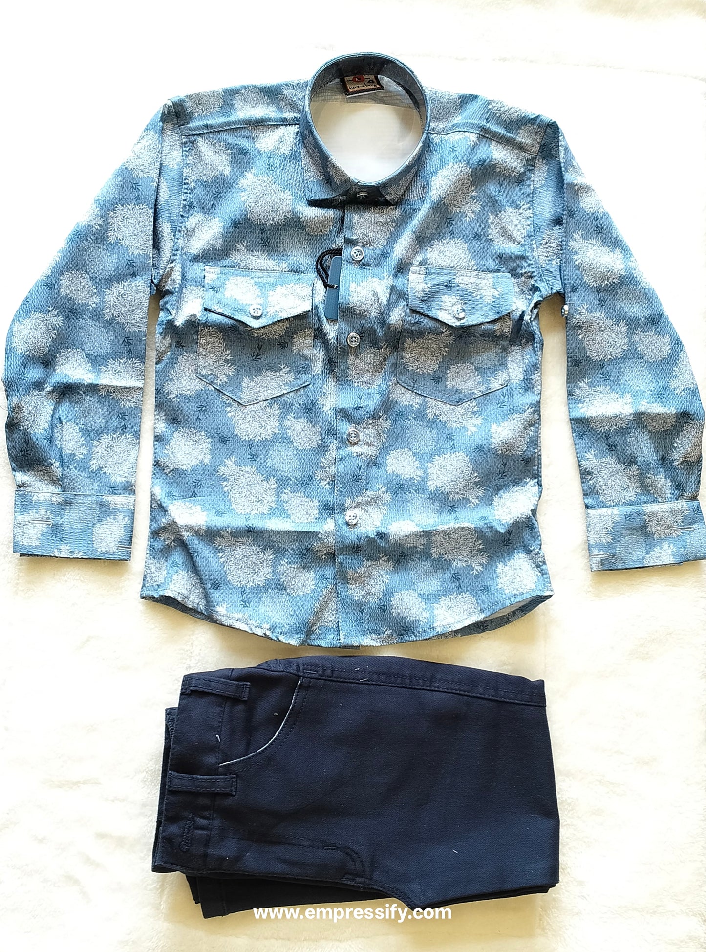 PARTYWEAR SHIRT WITH PANTS FOR BOYS BLUE