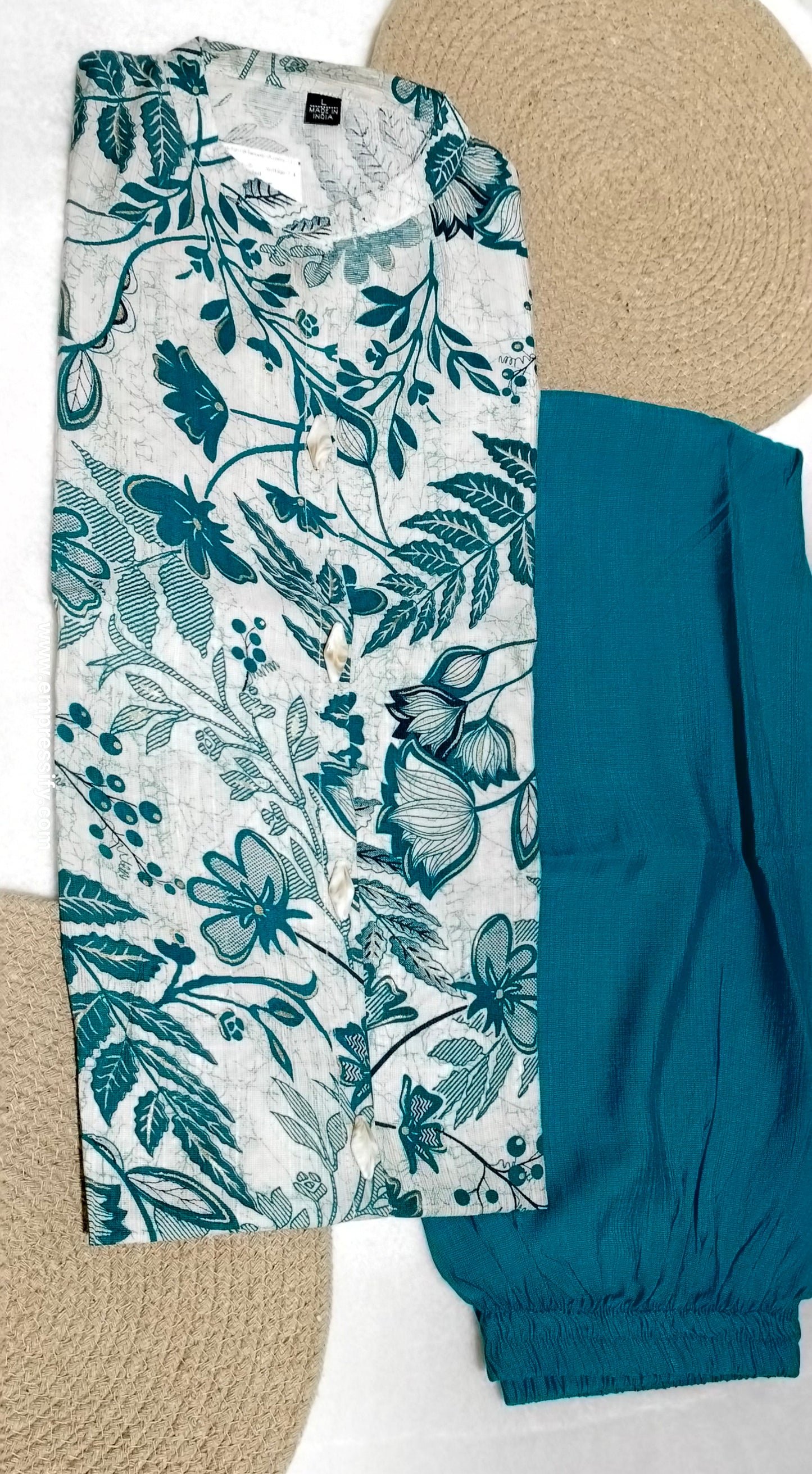 GREEN FLORAL SHIRT STYLE PRINT LONG COORDS