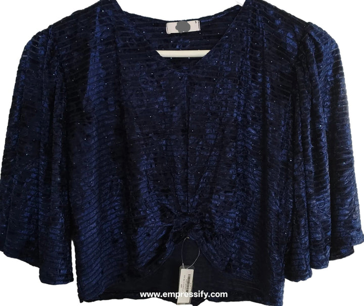 VELVET PARTYWEAR CROP TOP