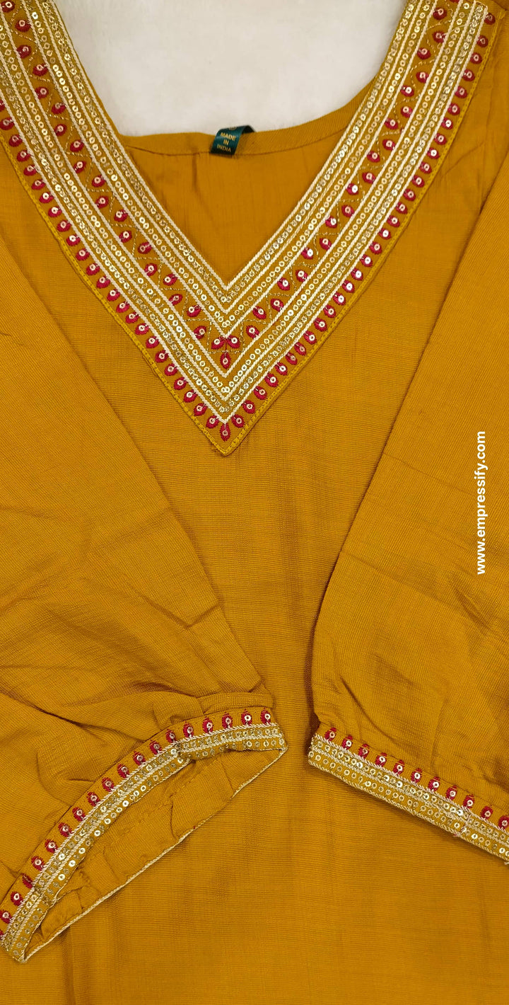 WOMEN'S FESTIVE MUSTARD COORDS SET