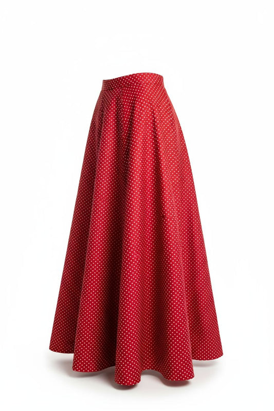 RED POLKA MUSLIN SKIRTS CHANIYA