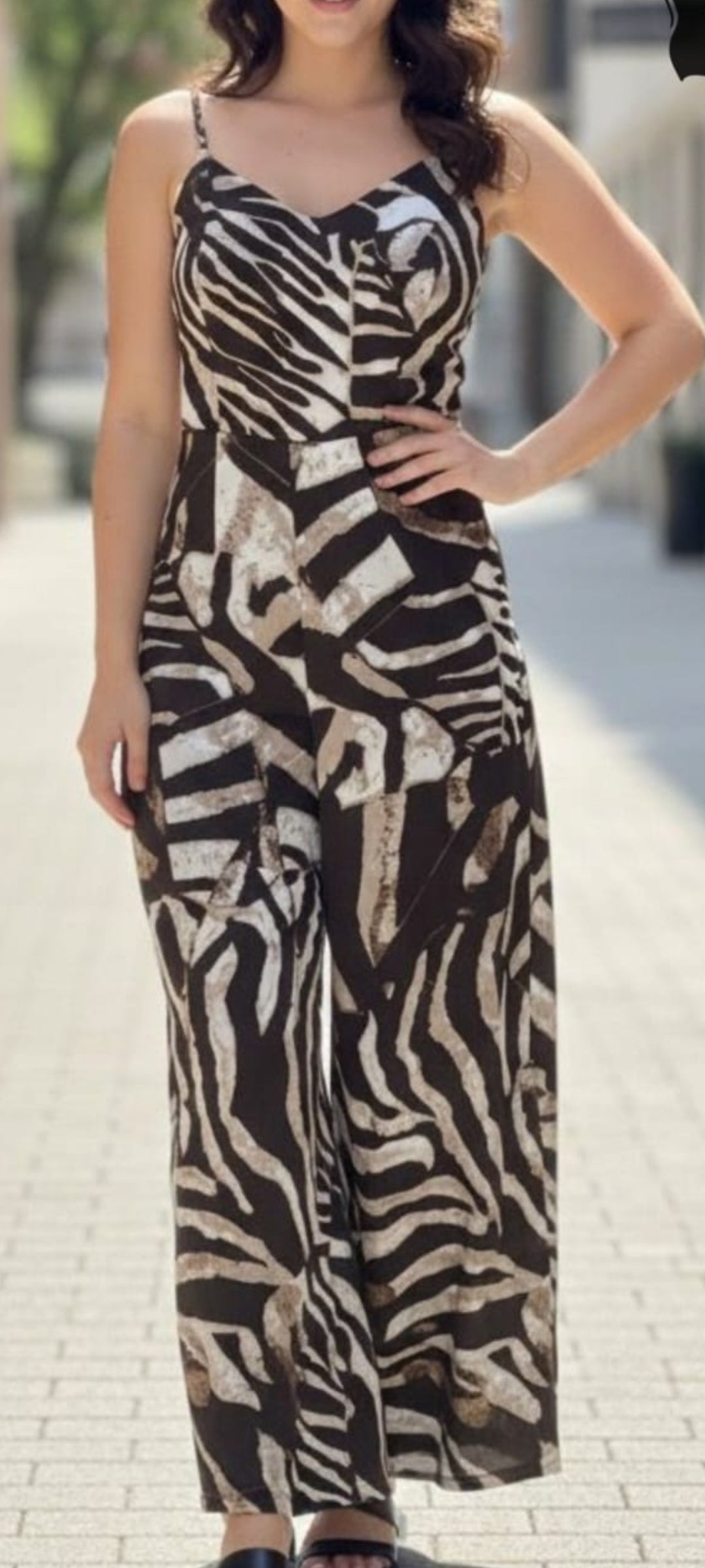 ANIMAL PRINT BROWN AND OFF WHITE JUMPSUIT