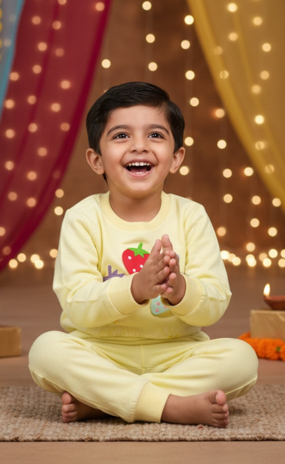 LEMON COTTON COORDS-KIDS-STRAWBERRY