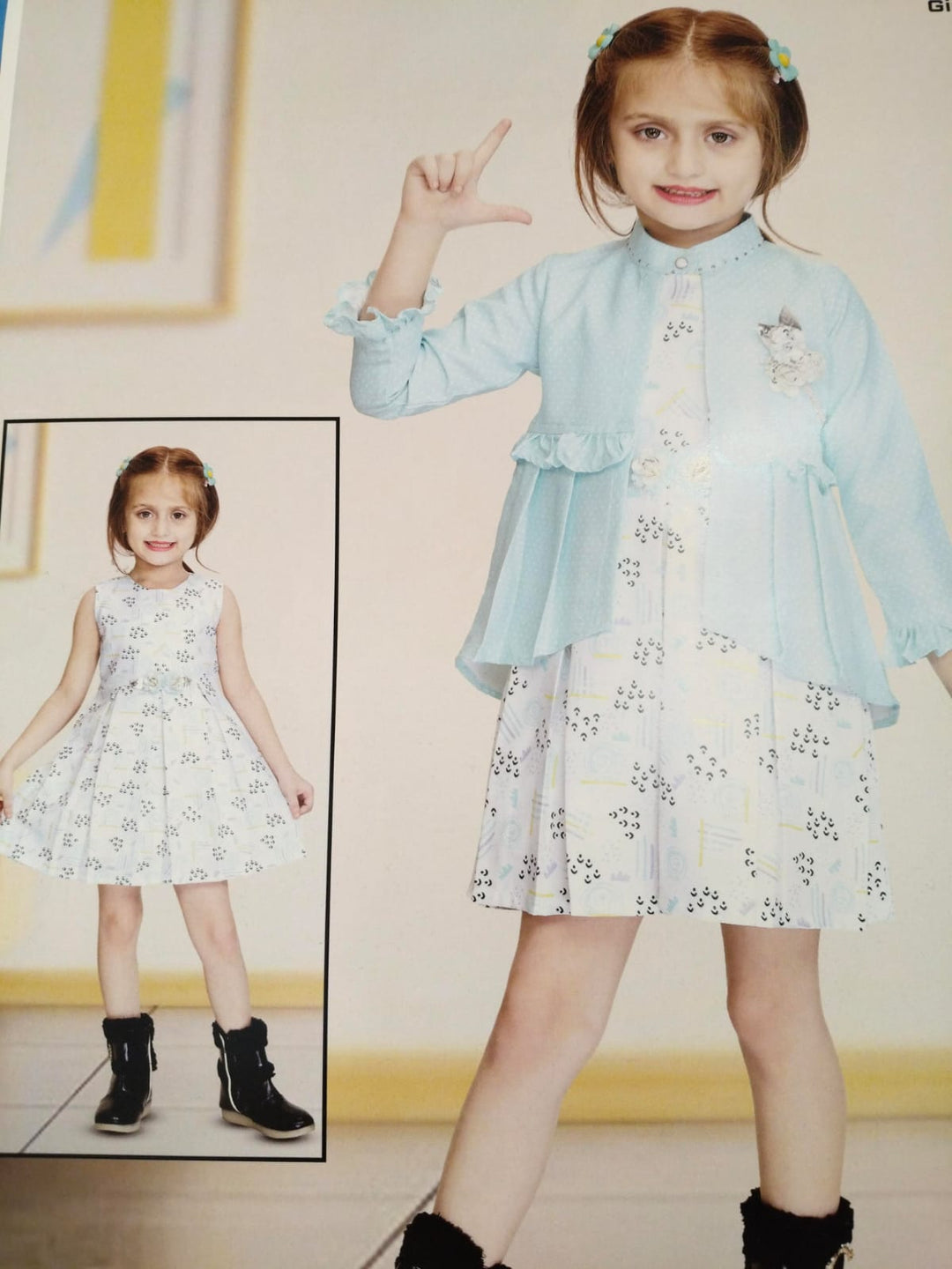 SEMI SILK PARTYWEAR FROCK WITH JACKET