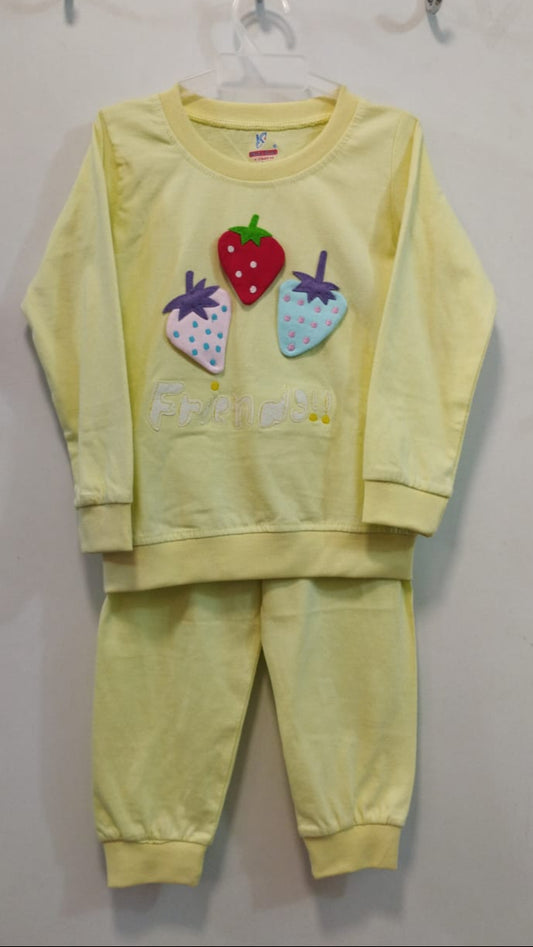 LEMON COTTON COORDS / JUMP SUIT-UNISEX-FRUITS-STRAWBERRY