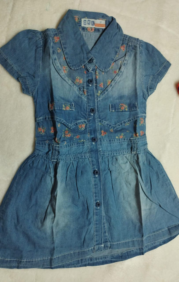 DENIM PARTYWEAR ABOVE KNEE LENGTH FROCKS