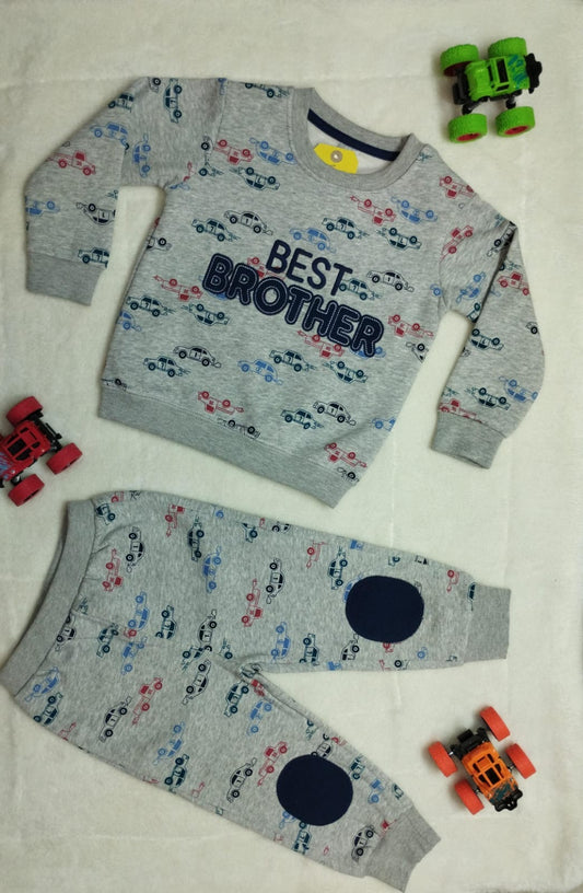 FULL SLEEVES CASUAL WINTER WEAR NAVY BLUE BEST BROTHER PATCH