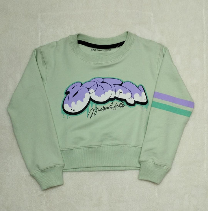 PISTA GREEN CROP TOP for girls