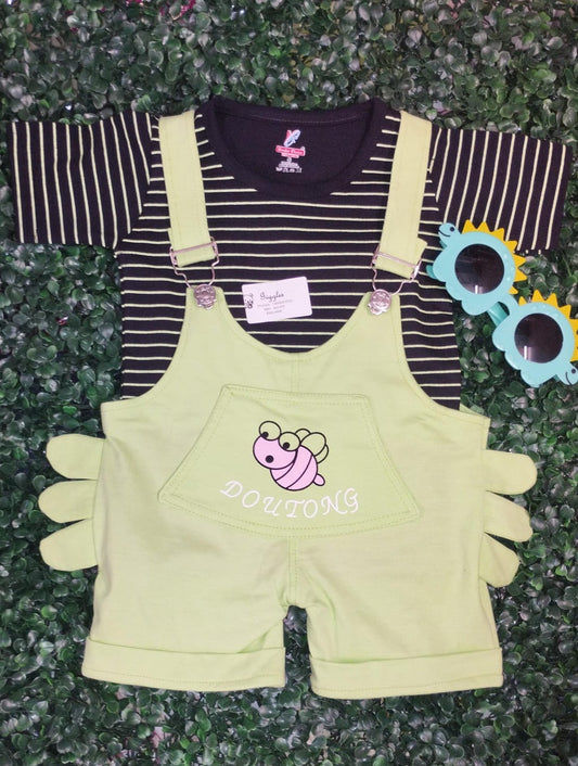PISTA GREEN COTTON JUMP SUIT-UNISEX-HONEYBEE