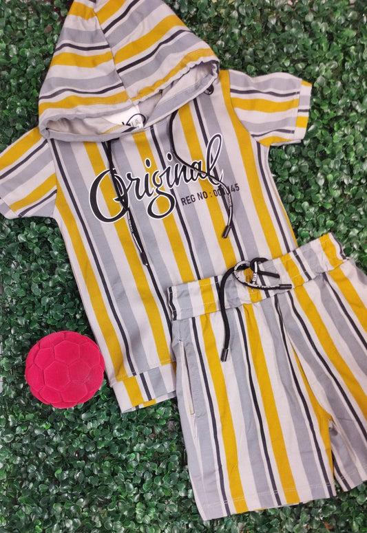 Short sleeves Hoody Tshirt and shorts kids coords