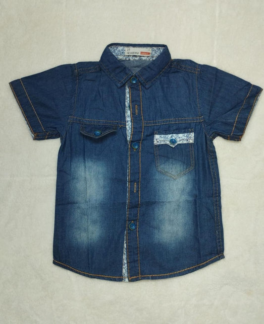 DENIM PARTYWEAR UNISEX SHIRTS DARK BLUE