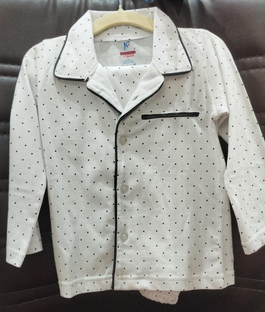 White cotton coords / night wear for boys and girls-unisex