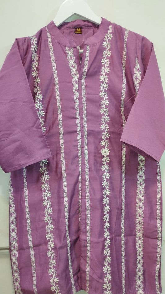 MAUVE SILK INDO WESTERN COORDS SET