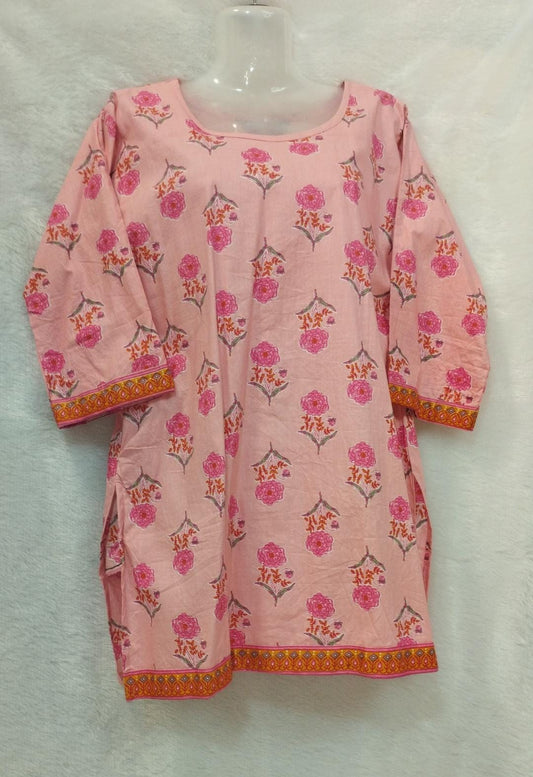 PINK AND RED FLORAL KURTI