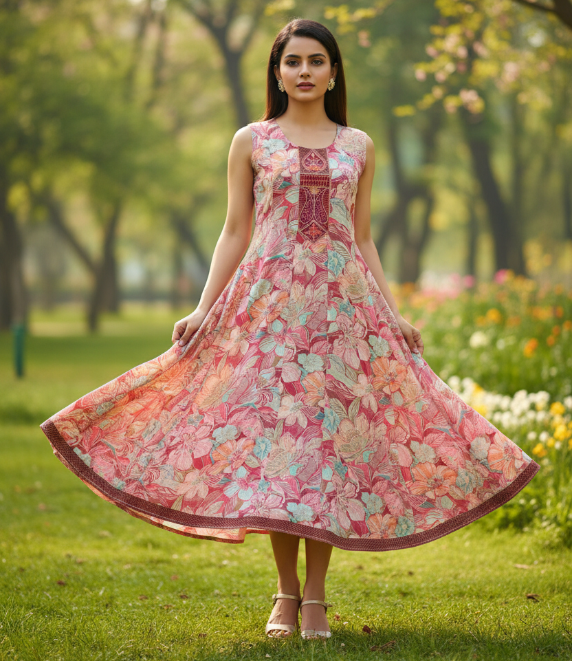 INDO WESTERN A LINE DRESS