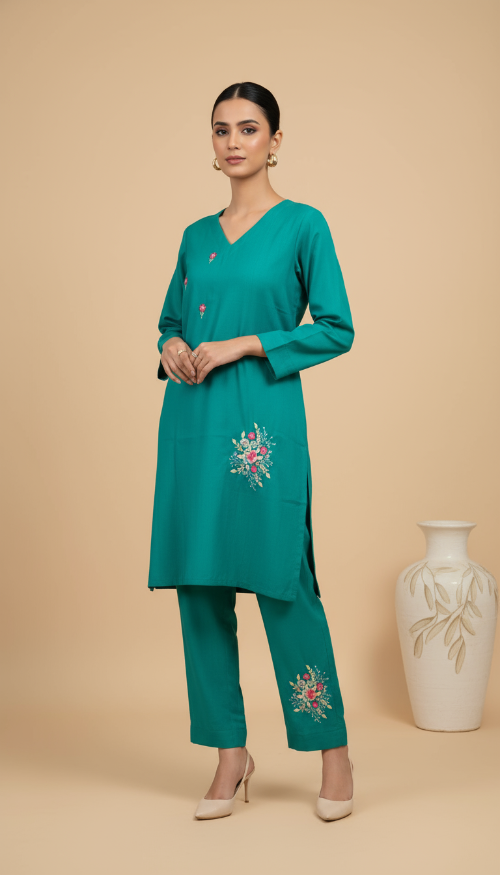 WOMENS COORDS SETS EMBROIDERY