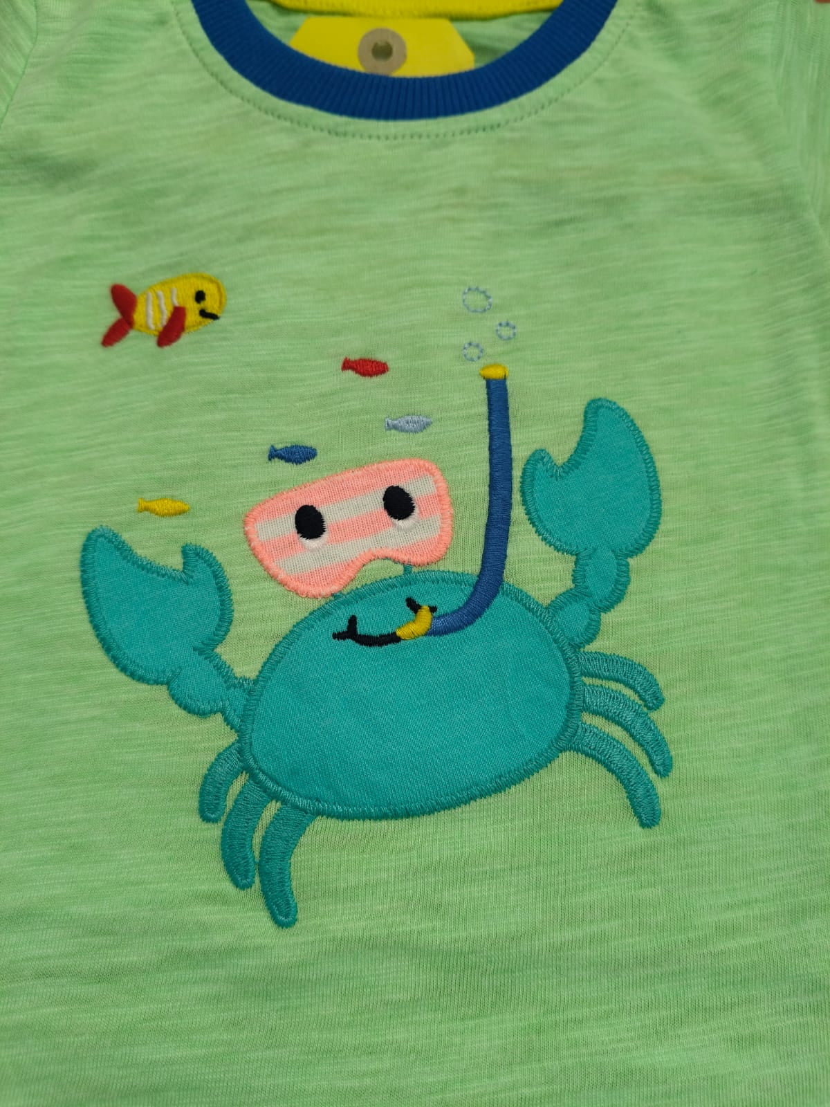 Cotton T-shirt with patch work