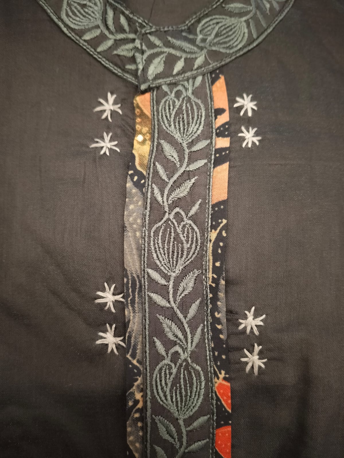 BLACK SILK INDO WESTERN COORDS SET